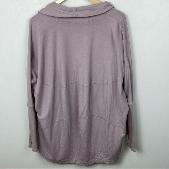 Lululemon Back In Action Oversized Wrap Blush Pink Knit Modal Terry Sweater 2 - Picture 6 of 11